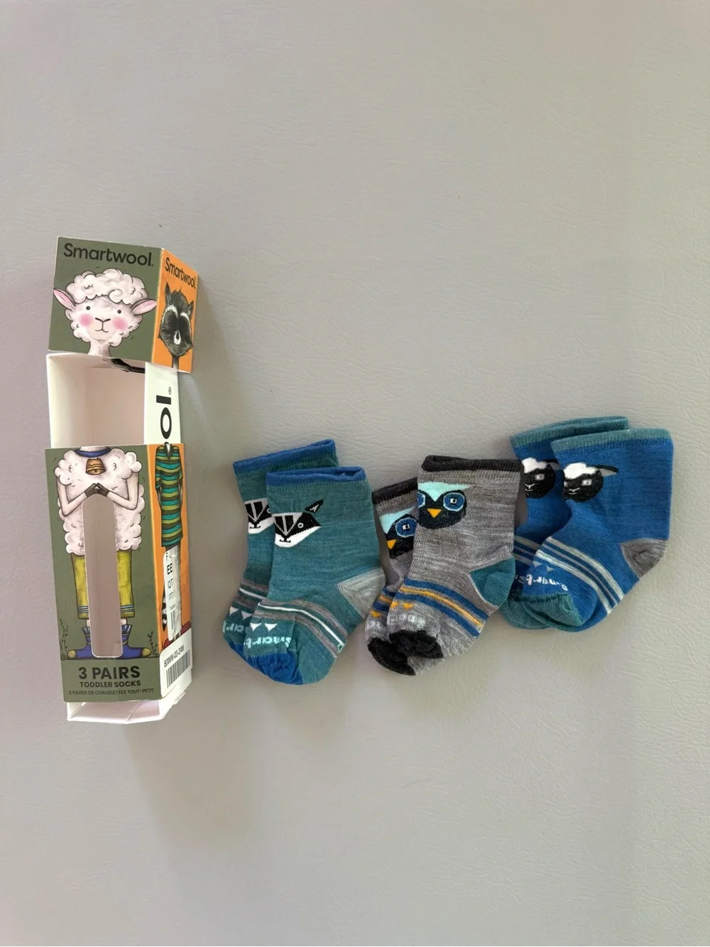 Smartwool Baby Animal Wool Socks 3 Pairs - size 12M -2T 24M - Runs snug - NEW